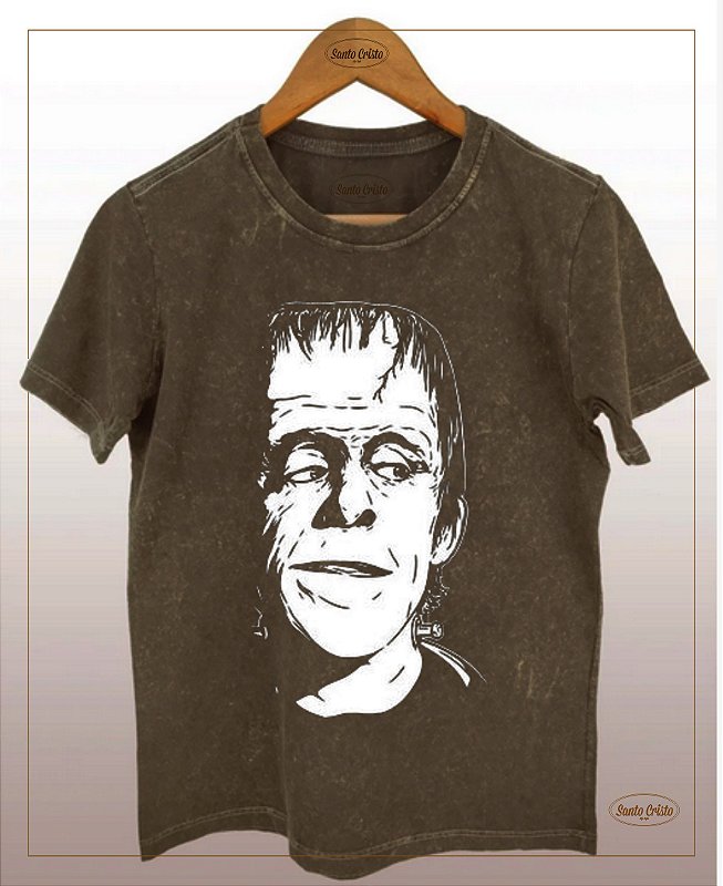 Camiseta - Herman Monstro - Black Brown Algodão – Marmorizada - Camiseta Santo Cristo