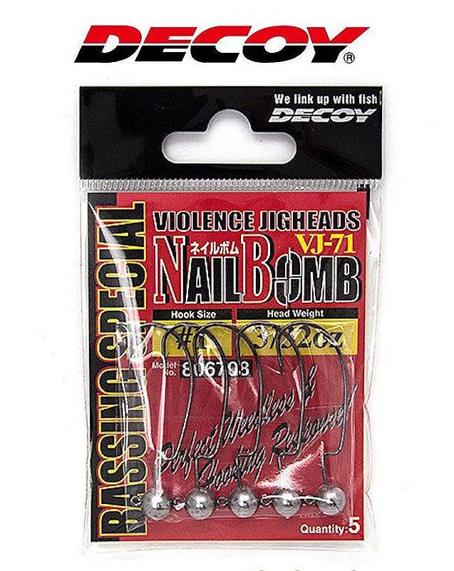JIG HEAD DECOY NAIL BOMB VJ71 PPJ Pesca Tudo Para Sua Pesca