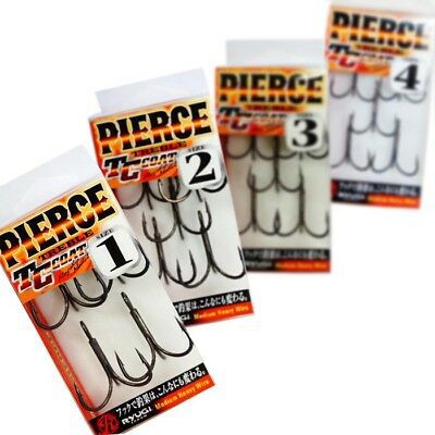 Hameçons Triples Ryugi Pierce HPT044 – Taille 8 – Noir – Lot De 6 Pour Pêche