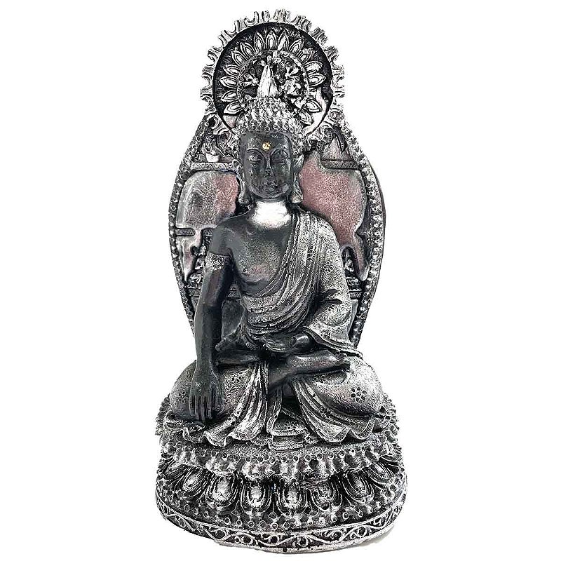 Buda sentado preto e rose