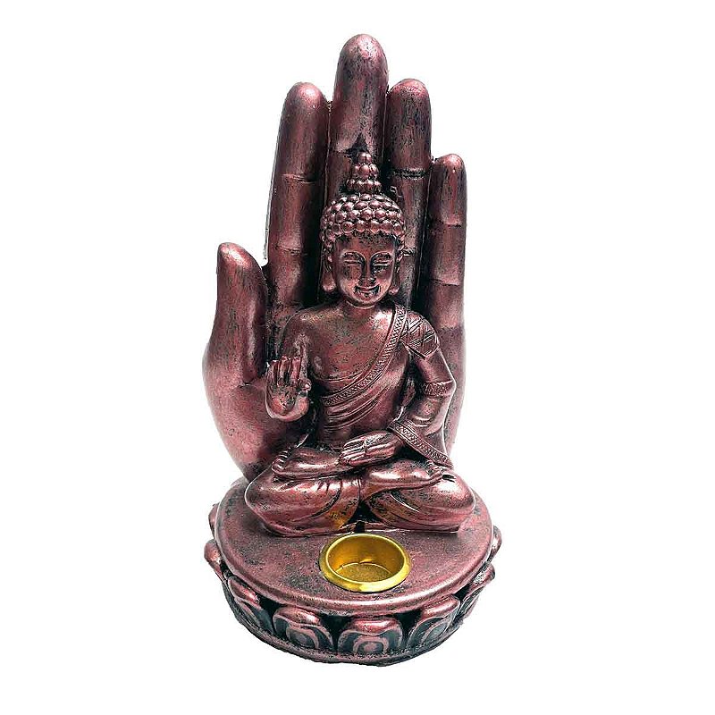 Buda sentado na mão bronze