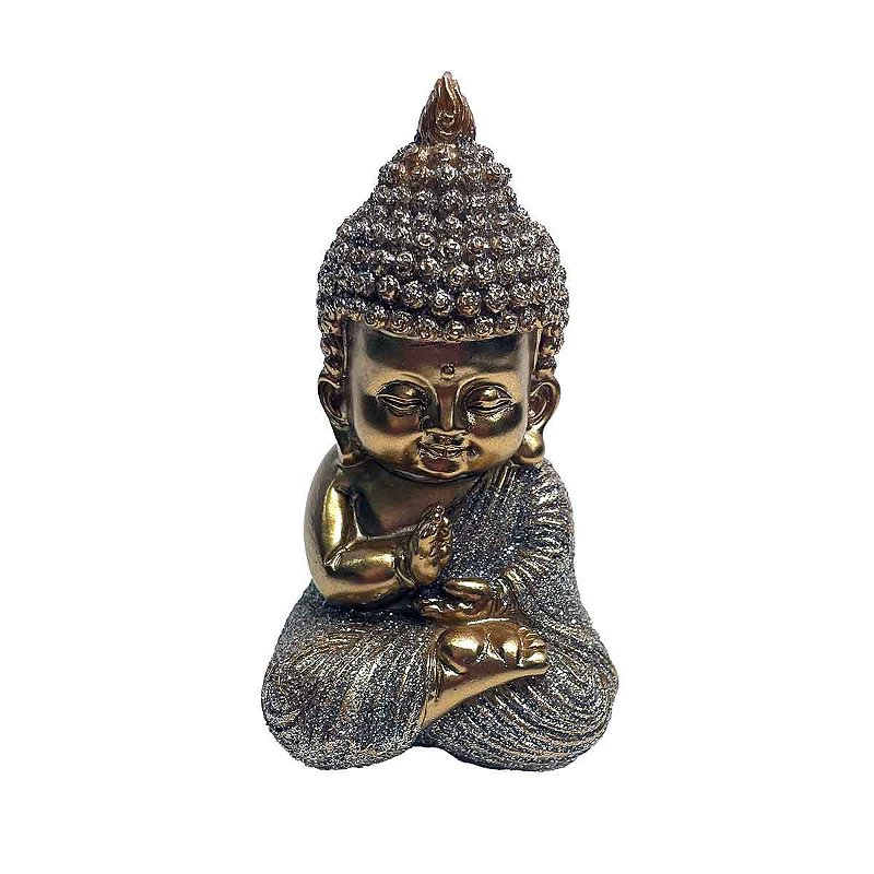 Buda sentado mão para frente com gliter