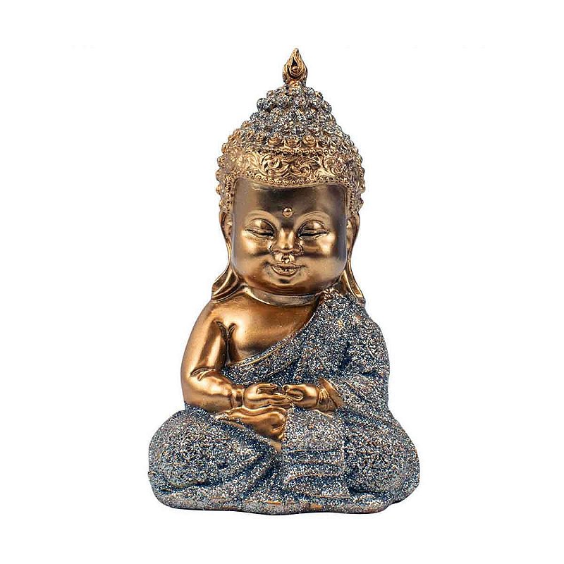 Buda dourado sentado postura mudra modelo A