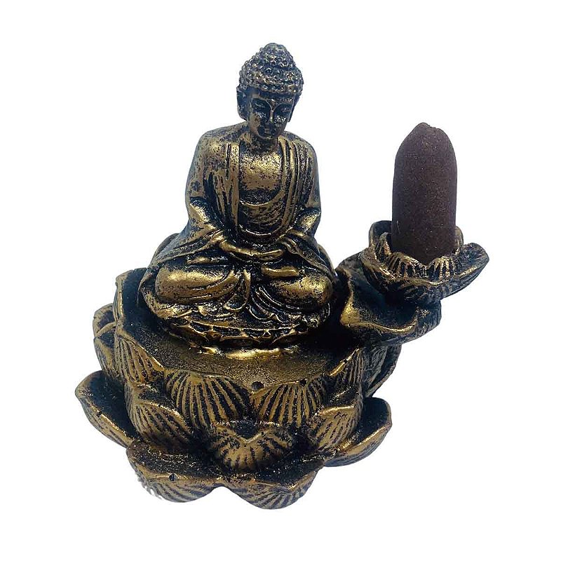 Cascata flor de lótus Buda Hindu miniatura
