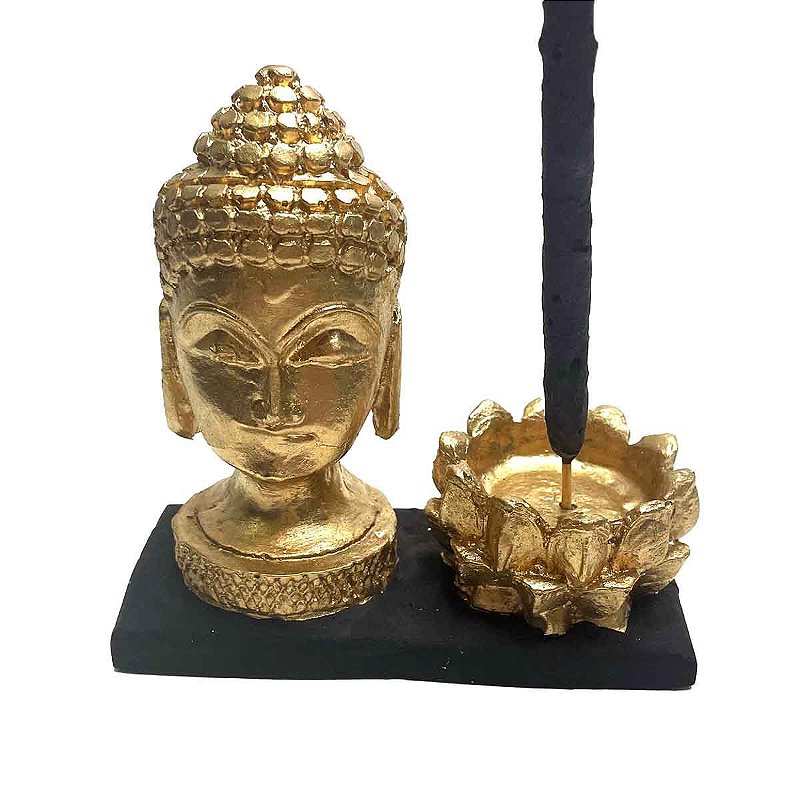 Incensario Buda com flor de lotus e base