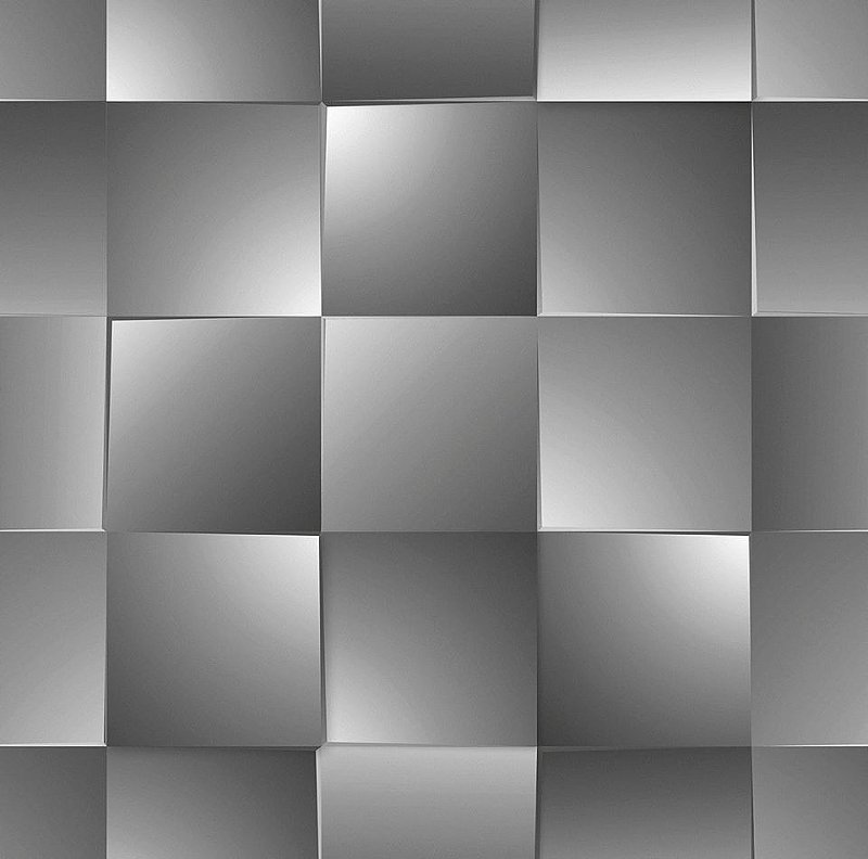 Papel De Parede Dimensões Quadriculado Cinza 0014
