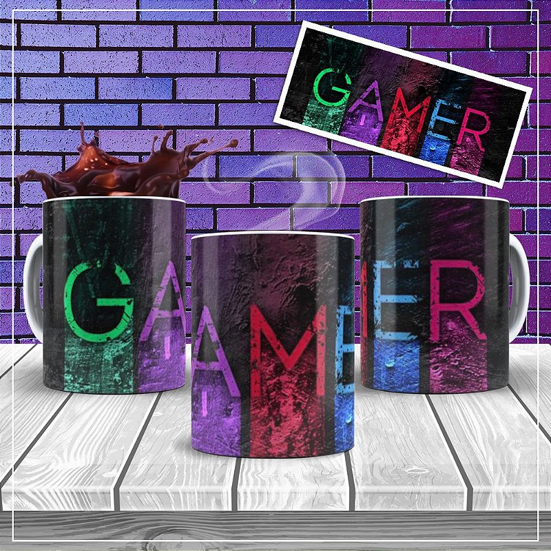 Caneca Xicara Gamer com Frase É Muito Game Over pra Uma Vida