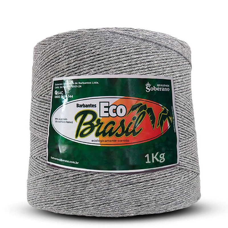 Barbante 1kg Eco Brasil Soberano Cinza - Carmenn Barbantes e Fios