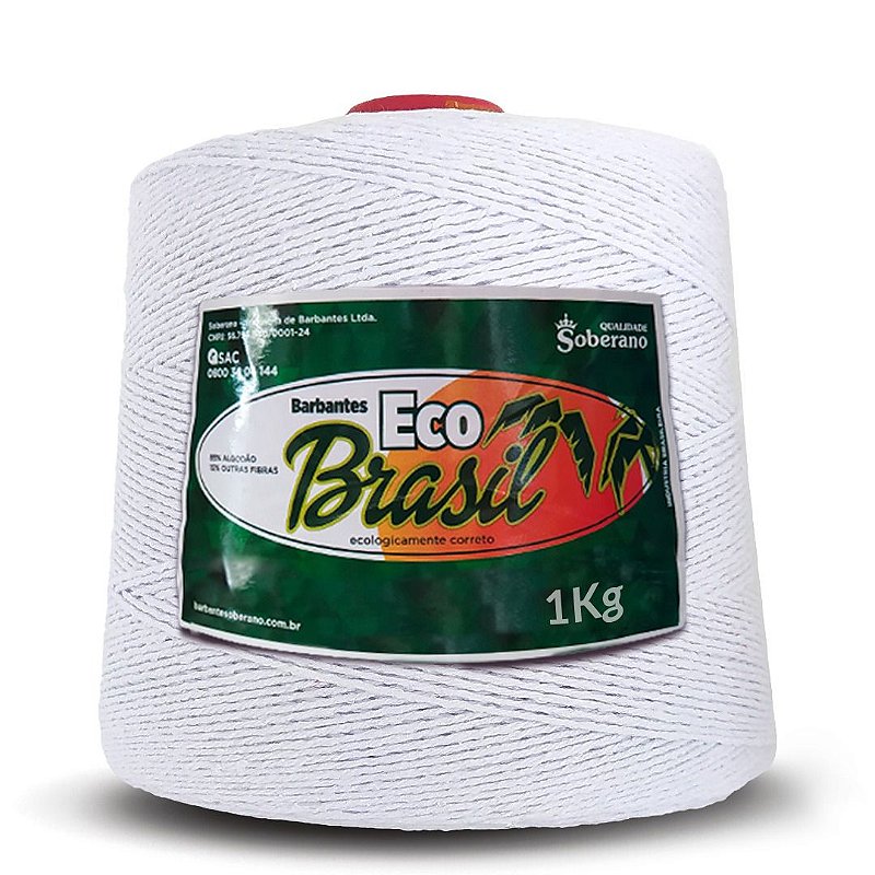 Barbante Eco Brasil Soberano 1kg Fio 8 - Branco - Carmenn