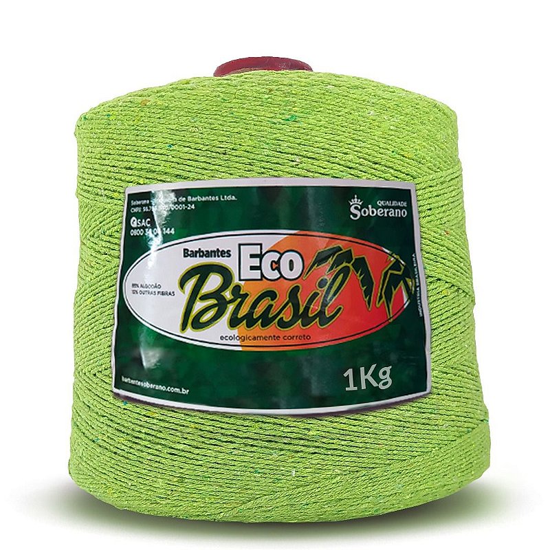 Barbante Eco Brasil Soberano 1kg Fio 8 - Verde Limão - Carmenn