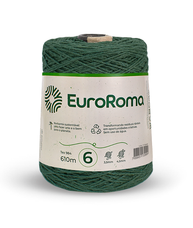 Barbante Euroroma 600g Fio 6 Cor - Verde Musgo - Carmenn Barbantes