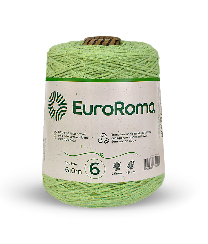 Barbante Euroroma 600g Fio 6 Cor - Verde Limão - Carmenn Barbantes