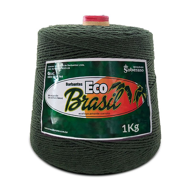 Barbante Eco Brasil Soberano 1kg Fio 8 - Verde Musgo - Carmenn