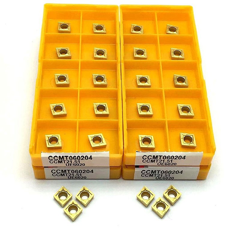 Inserto para usinagem metais em geral pastilha CCMT060204 Ue6020