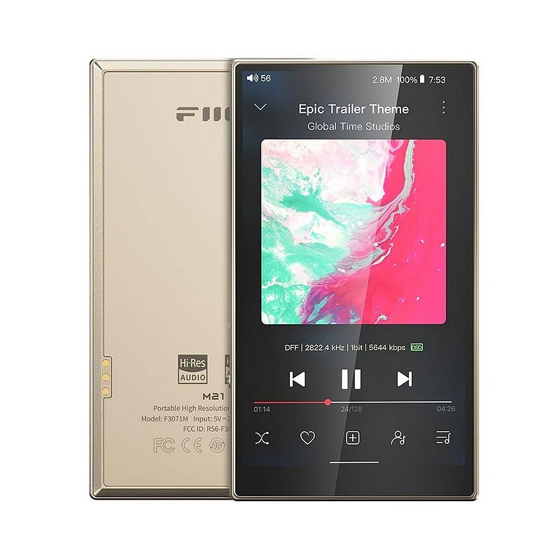 Media Player de Áudio DAP Fiio M21 Dourado Titânio - DAC