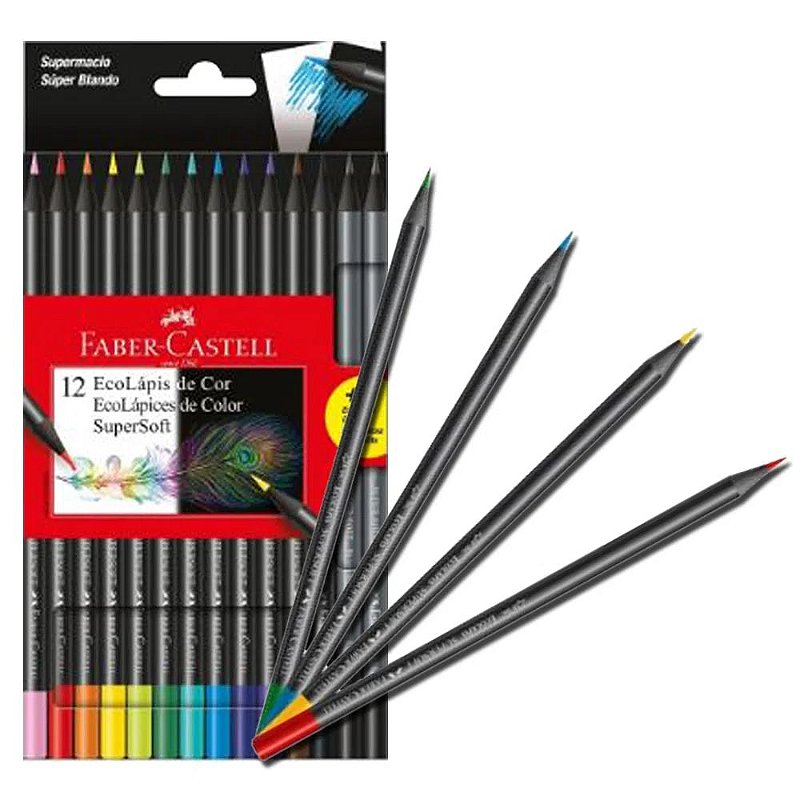 Caneta Brush Pen + Lápis De Cor Super Soft 50 Faber Castell