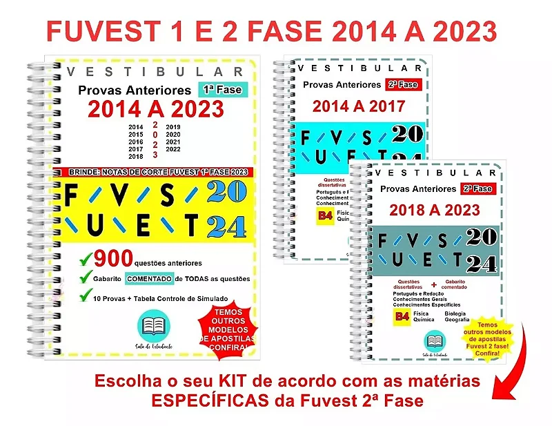 Kit Fuvest 1 E 2 Fase Biológicas + Gabarito Comentado - Https://www ...