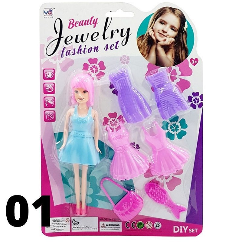 Kit Brinquedo Jogo Da Moda Boneca Com Roupas E Acessórios