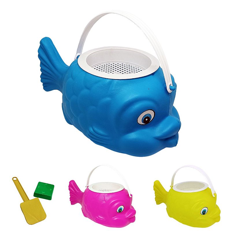 Baldinho de Praia Infantil Brinquedo com Pá Rastelo Forminha