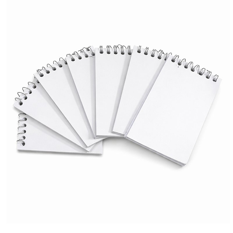 Mini Bloco 10x7cm Capa Flexível Branca Para Personalizar 40 folhas Pautado (Pacote c/ 10 unidades)