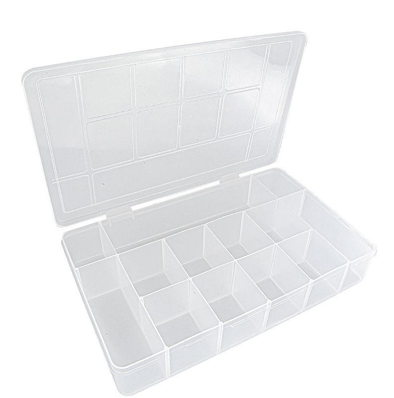 Caixa Organizadora 13 Divisórias 23x15cm Transparente