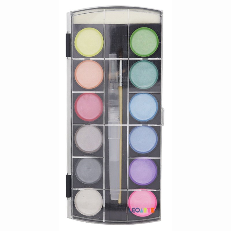 Estojo Aquarela 12 Cores Metalica Profissional + Acqua Brush + Pincel