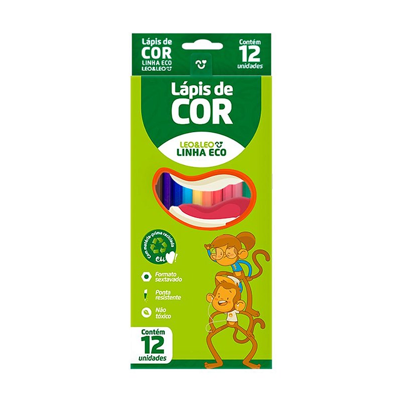 Lápis De Cor 12 Cores - Pacote com 6 caixas