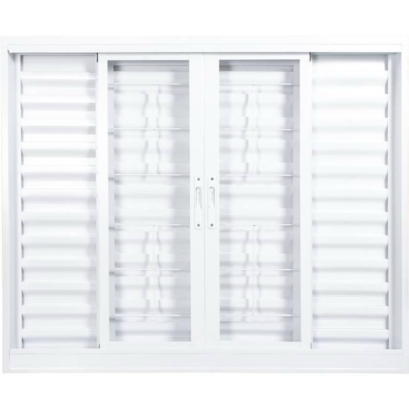 VENEZIANA 6 FOLHAS BRANCA C/ GRADE - CRV IDEAL - Vitrolar Maringá