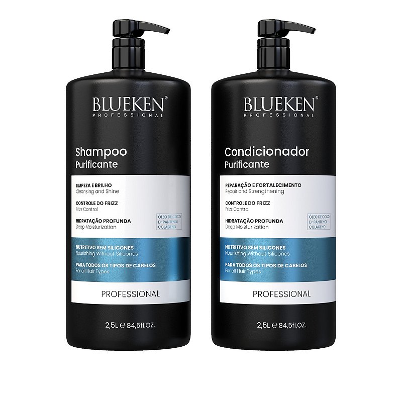 Kit Shampoo e Condicionador Purificante 2,5L - Blueken Oficial