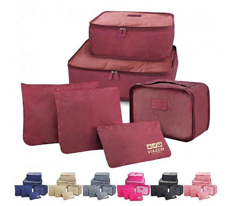 Kit Organizador de Malas com 6 Peças Viagem Jacki Design - ARH18608 ...