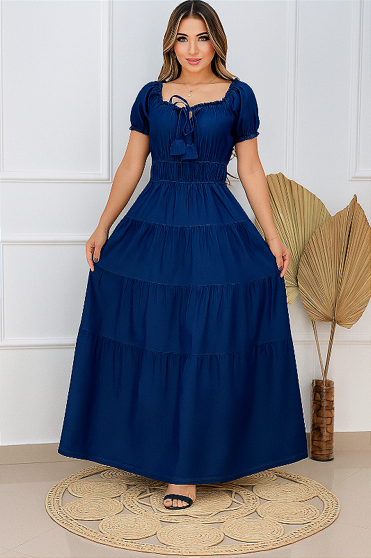 Vestido Jeans Longo Moda Evangélica Roupas Evangélicas