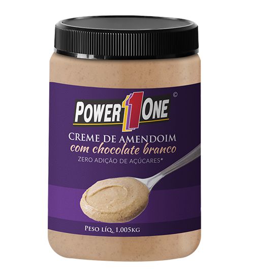 Creme de Amendoim com Chocolate Branco (1Kg) - Power one - Fortão  Suplementos