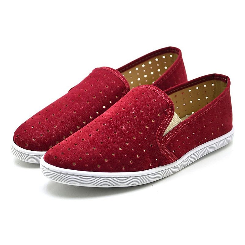 slip on vermelho feminino
