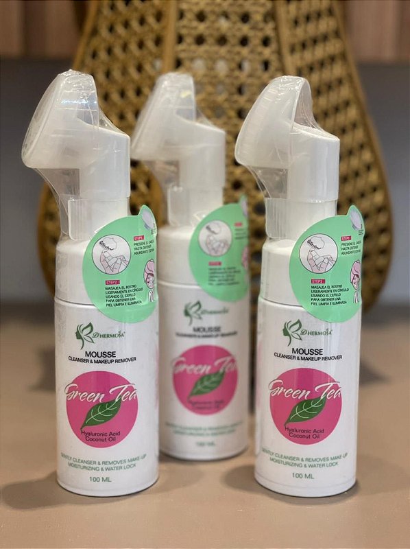 Mousse de limpeza facial D'Hermosa Green Tea Mommys Shop A loja da Mamãe