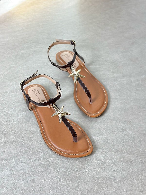 RASTEIRA ESTRELA DO MAR MARROM NAPA MADRI 406/25