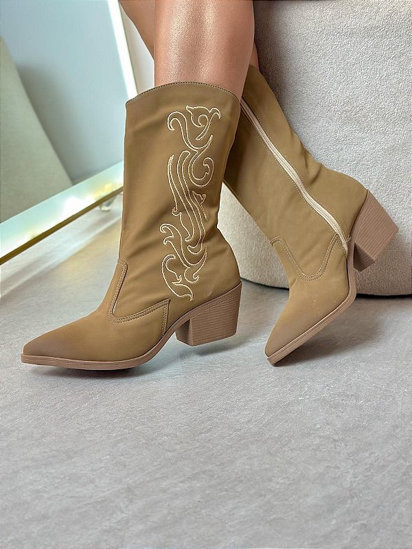 BOTA WESTERN BORDADA HAVANA 411/26