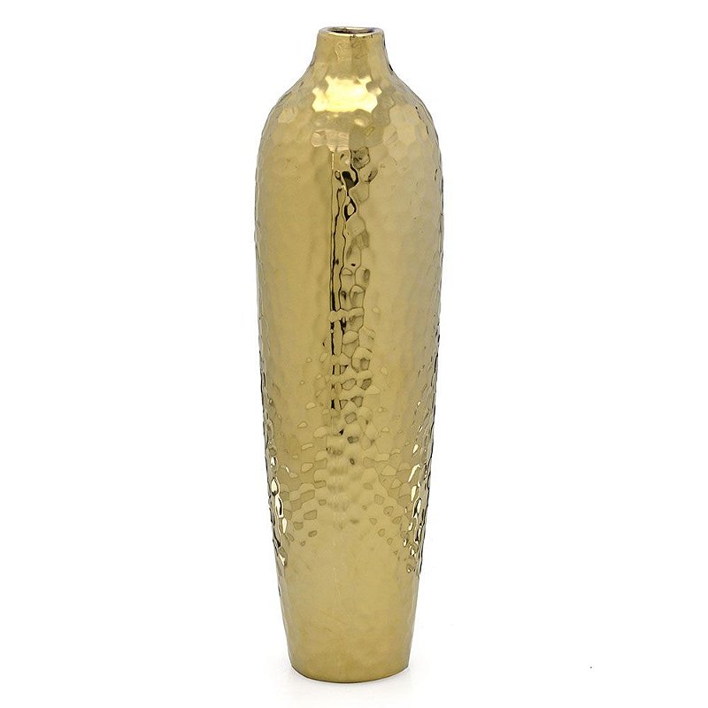 Vaso Decorativo Dourado Martelado Em Ceramica G Raffaello Presentes E Decorações A Melhor Loja