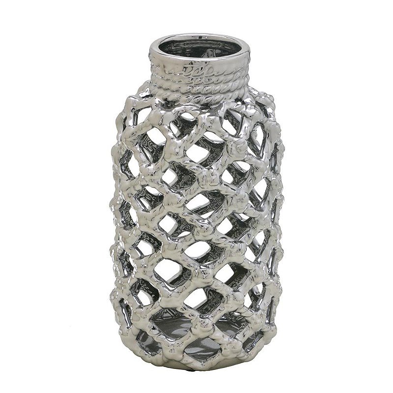 Vaso Decorativo Vazado Prata Bojudo P Raffaello Presentes E Decorações A Melhor Loja Online De
