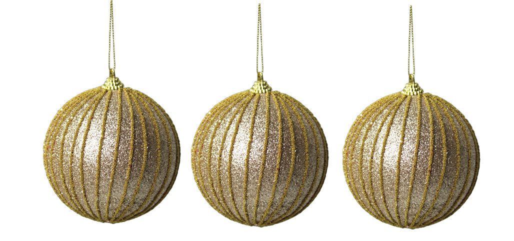 Trio de Bola de Natal Dourada e Champagne Decor 8cm - Raffaello Presentes e  Decorações A melhor loja online de decor
