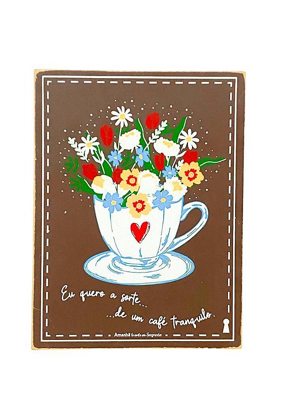 Box Quadro Cafe Tranquilo 15x20 Raffaello Presentes e Decorações A