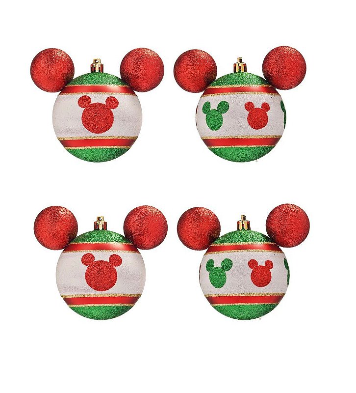 BOLA MICKEY E MINNIE VRM 8cm (DISNEY) JG C/4 PC