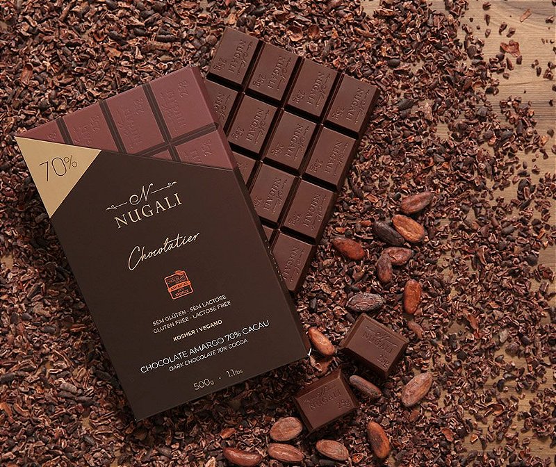 Chocolate Nobre Vegano para Culin&aacute;ria. Amargo 70%. - Nugali Chocolates