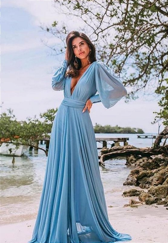 Vestido Grace Azul Serenity - SODALITA - Os melhores vestidos de festa