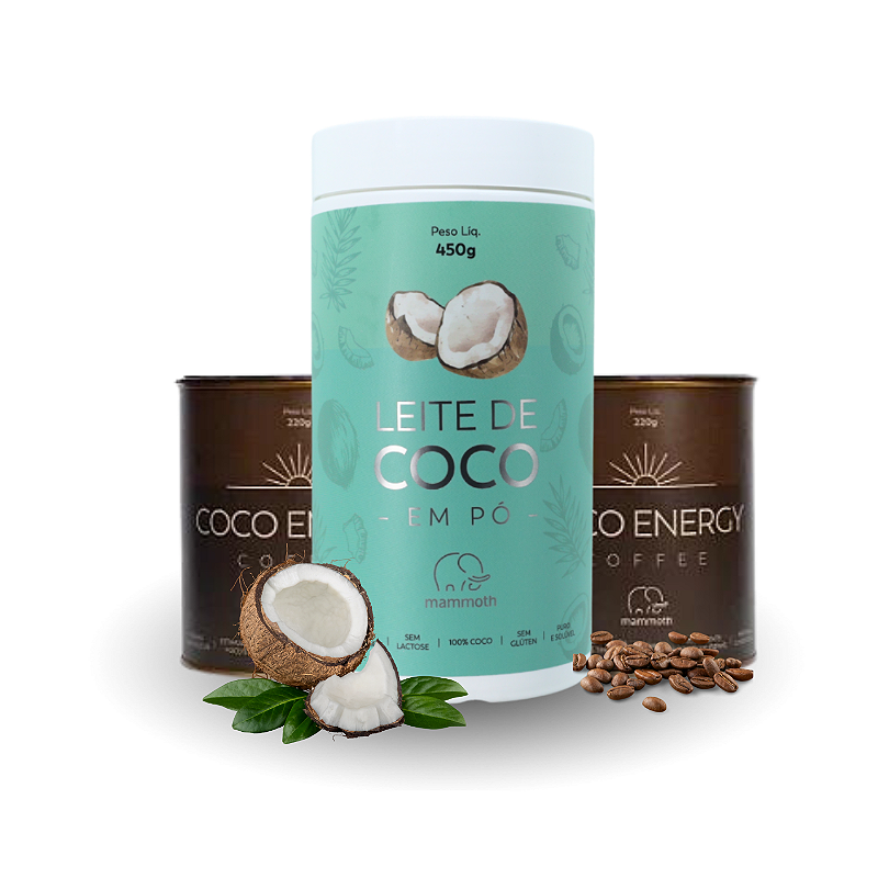 1 Leite de Coco 450g + 2 Coco Energy Coffee 220g