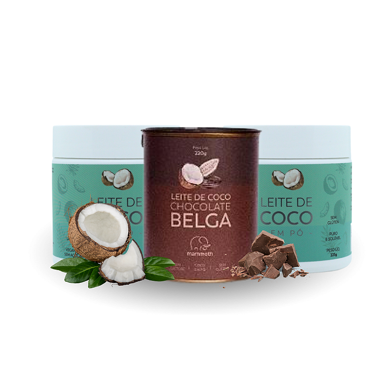 2 Leite de Coco 225g + 1 Leite de Coco com Chocolate Belga 220g