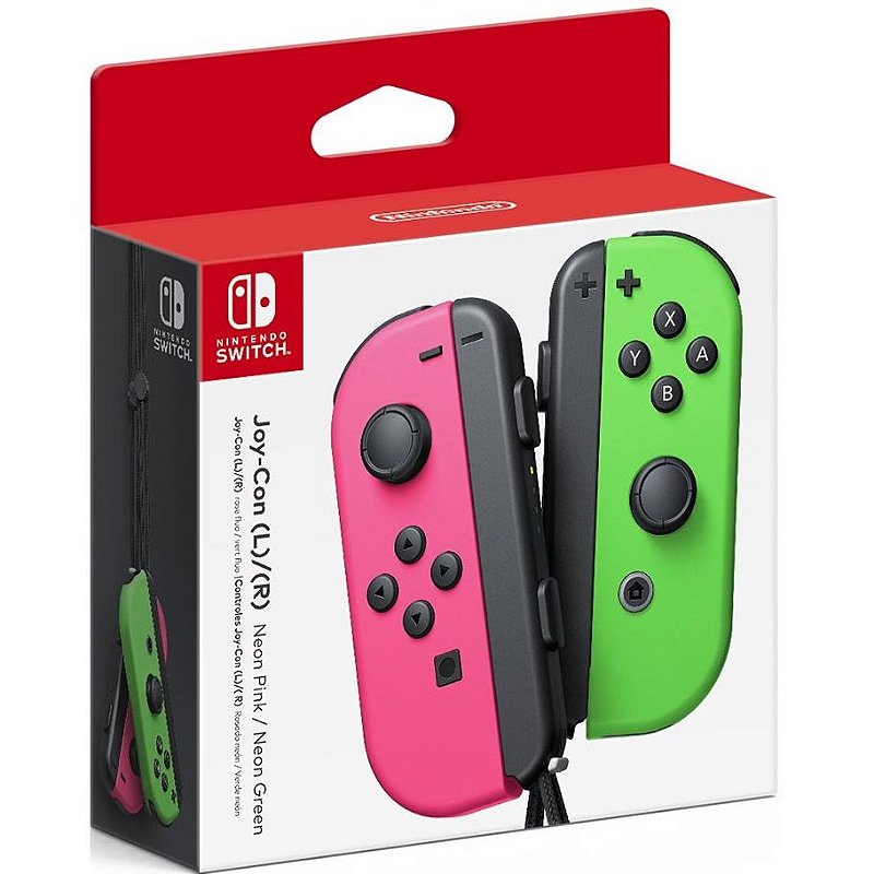 Controle Joy-Con L/R Rosa e Verde - Switch - IzzyGames Onde você