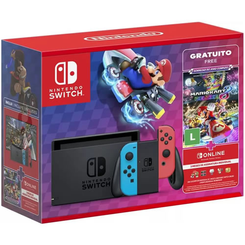 Console Nintendo Switch 32GB Mario Kart 8 Bundle Garantia Oficial