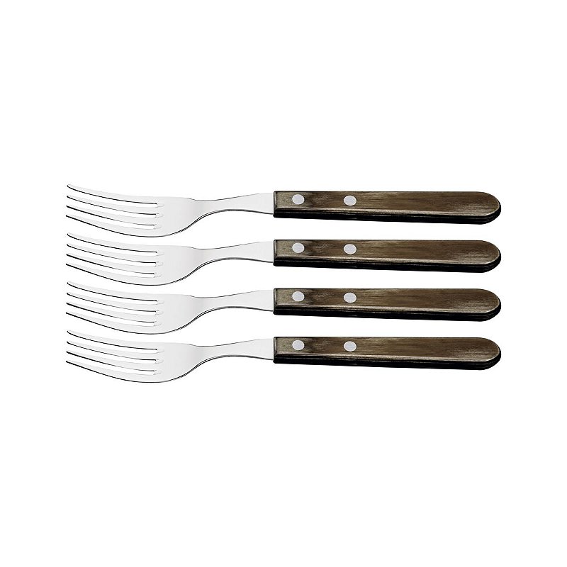 Garfo Tramontina Churrasco Jumbo, em Aço Inox e Cabo Polywood Castanho -  21199/969 - Lojas Afubra