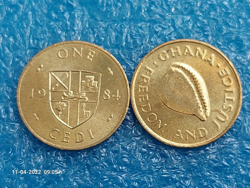 gana様 GHANA - MOEDA DE 1 CEDI - 1984 - Pira Numismática - Moedas