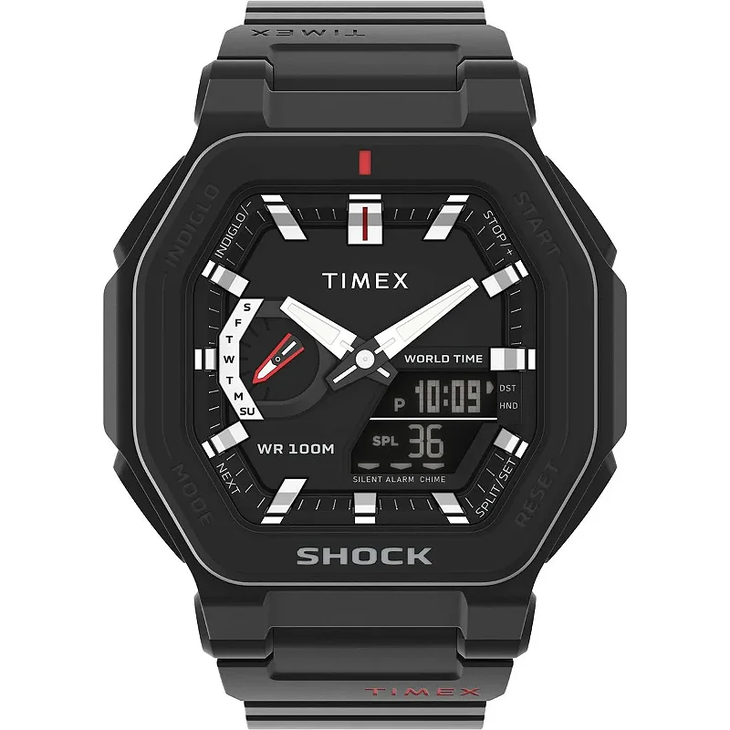 Relógio Timex Command Encouter Anadig Preto TW2V35600M - GMT-3 Loja